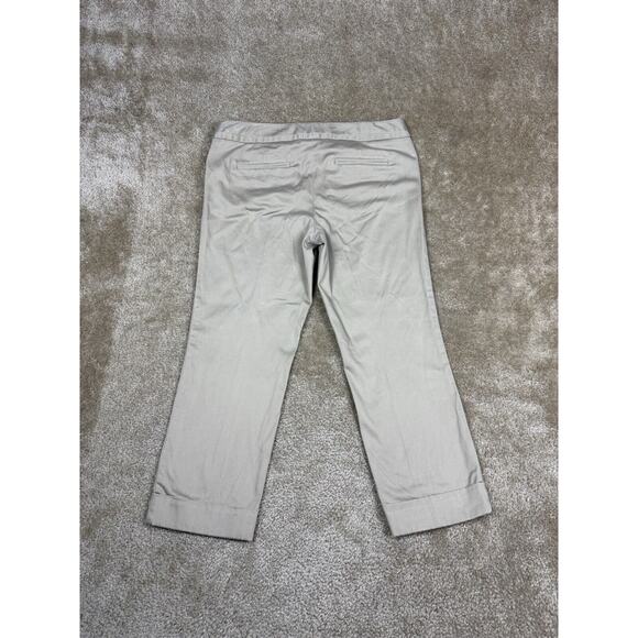 The Limited Sz 10 Drew Fit Cuffed Ankle Length Pants Beige Straight Leg B138 - Picture 9 of 16